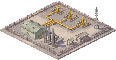 Gas Storage Cavern surface works, as drawn for the game.
